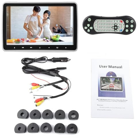 XTevu Monitor per auto con lettore DVD e poggiatesta TFT, schermo portatile, di intrattenimento digitale 10,1 pollici