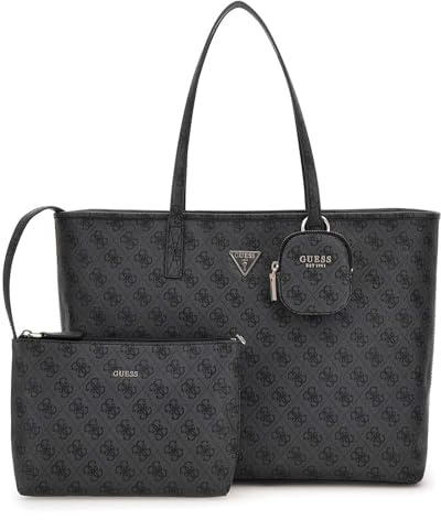 GUESS Power Play II Large Tech Tote Coal Logo