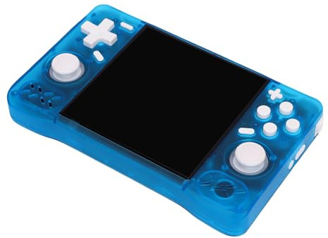 Vikye Console de Jeu Portable XF40H, Console de Jeux Rétro 4in, Console de Jeu à Double Joystick Classique Rechargeable 4000mAh (Bleu Transparent #17)