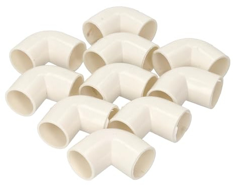 Jandei - 10 Stück Kabelschlauch-Zubehör, PVC, weiß, starr, Durchmesser 16 mm, Winkel 90 Grad