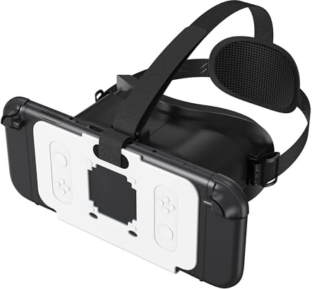 VR-Headset für Switch 2 2025, Switch 2 Virtual Boy VR-Brille mit verstellbaren HD-Gläsern und bequemen Kopfbändern mit breiter Polsterung, Labo VR Kit 3D-Brille für Switch 2 Zubehör, Weiß & Schwarz