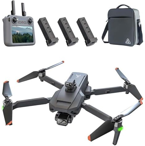 Ledovan SG909 Drone con Fotocamera 4K per Adulti, Stabilizzazione Gimbal a 3 Assi, Trasmissione video a 6 km, Telecomando RC con schermo, ostacoli a 360°, Quadricottero Pieghevole, 3 Batterie