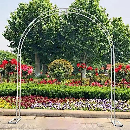 Arche de jardin en métal robuste pour plantes grimpantes, décoration de mariage, 180 x 220 x 40 cm, support d'arche blanc pour intérieur/extérieur, pelouse et jardin, parfait pour les roses et les