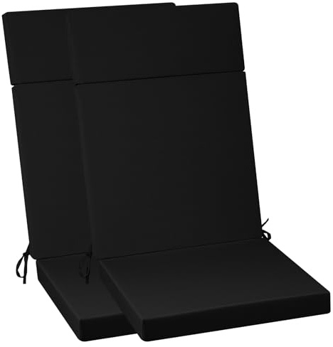 PRIMEPATIO Cuscino per sedia da giardino con schienale alto, 120 x 50 x 6 cm, con rivestimento rimovibile, impermeabile, 6 cm, imbottitura e nastri di fissaggio, per sedia a sdraio con schienale alto