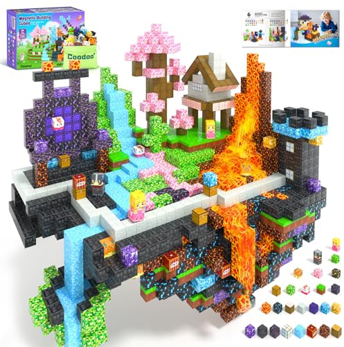 Magnetische Bausteine- 154 STEM Spielzeug Magnetbausteine für Kleinkind | Magnetische Bauwelt mit Magnettafel, Montessori Spielzeug für Kinder ab 3 4 5 6 7 8 Jahren, Geschenke für Mädchen und Jungen