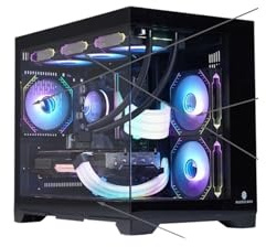 Compatible for WJCOOLMAN - Lonely Warrior Full-View PC Case, Seaview Design, 360 Water Cooling & M-ATX Motherboard Support(Package 9 Fan Black)