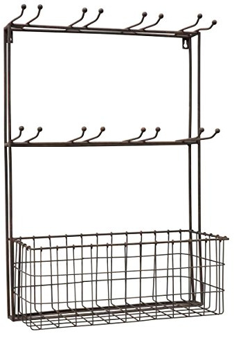 Ib Laursen - Wandständer mit Haken (für 8 Gläser) und Korb (7296-25)