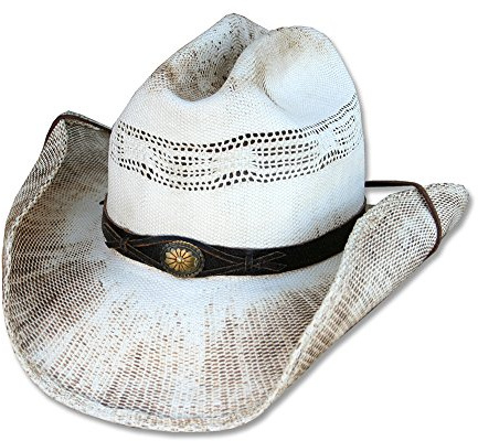 STARS & STRIPES Western Strohhut Snake Westernhut Cowboyhut Westernkleidung Strohhut für Damen und Herren (X-Large) Beige