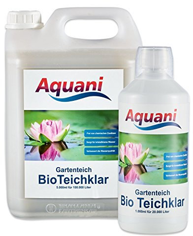 Aquani Bio Teichklar 1.000ml Gartenteich natürlicher Teichklärer für klares Wasser im Teich 100% natürliche Inhaltsstoffe effektive chemiefreie Teichpflege ideal für Koi und Schwimmteich