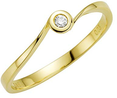 Orolino Damen Ring 585/- Gold Glänzend Brillant gelb 0,03ct. 067370105-1