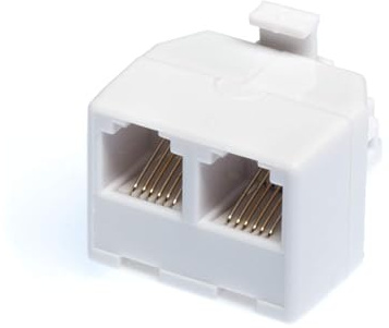 THE CIMPLE CO 2-Line Phone Splitter for Landline - 2-Way Telephone Splitter (1 and 2 Lines) with RJ11 Keystone Jack - Landline Phone Divider and Adapter - 1 Pack, White