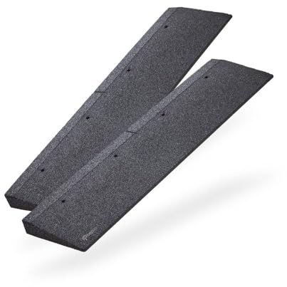 bepco Bordsteinkanten-Rampe 2er Set (2 Stück) LxBxH: 100 x 25 x 5 cm aus Gummi (schwarz) Auffahrrampe,Türschwellenrampe, mit eingelagerten Unterlegscheiben zur Befestigung