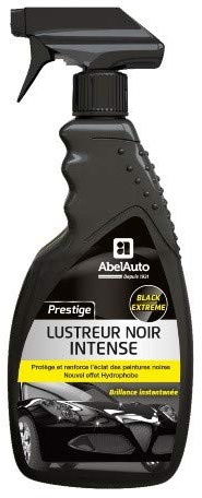 ABELAUTO Lustreur Noir Intense – Ravive la Peinture Noire, Brillance Profonde et Finition Gloss – Entretien Carrosserie Auto – Cire de Protection – Pulvérisateur 500ml