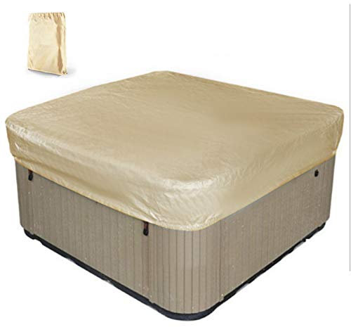 DTLEO Copertura per Vasca Idromassaggio per Interni ed Esterni, Copertura Quadrata per Vasca idromassaggio Copertura Antipolvere per Piscina Spa Piscina Copertura,Beige,228 * 228 * 30cm