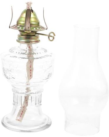 Uonlytech 1stück Vintage Kerosinlampe Aus Glas Elegante Petroleumlampe Für Romantische Abende Camping Und Notbeleuchtung Kerosin