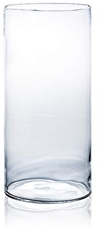 matches21 - Vaso decorativo in vetro a forma di cilindro, in vetro, taglio caldo, 1 pezzo, diametro 25 x 40 cm