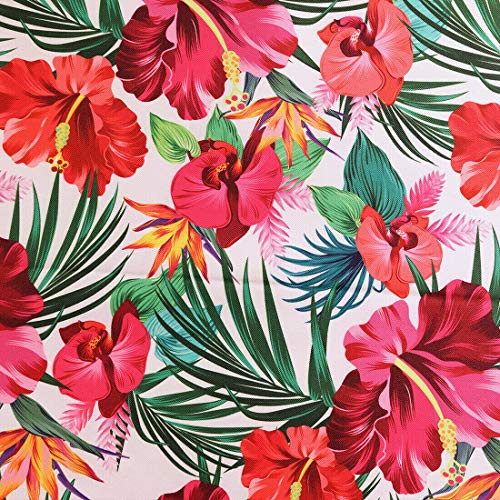 HEKO PANELS Stoff Oxford wasserdicht, Blumen, 1 Meter 155 x 100 cm | Dekostoffe zum Nähen und Handwerken, blickdichte Möbelstoffe, Nähstoffe DIY, als Meterware erhältlich
