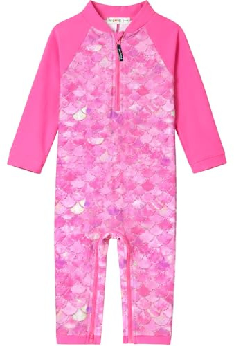 weVSwe Baby Swimsuit UPF 50+ with Crotch Zipper Long Sleeve Swimwear | one piece baby swimming costume,OEKO-TEX certified,Quick-dry,Breathable,Flexible,rash guard for beach and pool,0-3 Years.
