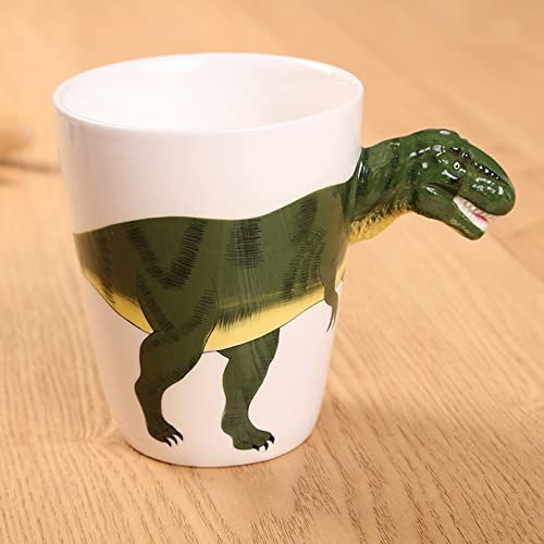 LOZACHE 3D Dinosaurier Kaffeetasse, 420ml Lustige 3D-Tier-Keramik-Kaffeetasse, Geschenk für Geburtstag, Weihnachten, Erntedankfest, Vatertag, Muttertag (Dinosaurier 01)