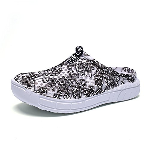 Zoccoli da giardino da donna Scarpe traspiranti Scarpe da bagno Scarpe da spiaggia Scarpe da acqua Calzature Pantofole Scarpe da passeggio Scarpe da viaggio a casa, Nero , 39 EU