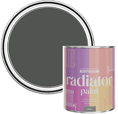 Rust-Oleum Grey Heat Resistant Radiator Paint in Satin Finish - Graphite 750ml