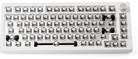 DrunkDeer A75-mechanischen-Tastatur,TKL Mechanical Keyboard Magnetic Switch, 75 Percent Gaming Keyboard 82 Keys with Keyknob,RGB Gaming Tastatur, weiß