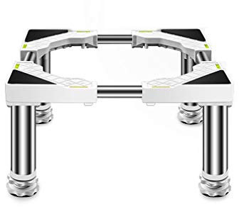 4/8/12 Legs Washing Machine Base Stand Fridge Trays Prevent Scratch Dent Reinforced Washer Dryer Stack Stands 24-27cm Stainless Steel Laundry Washer Pedestal Base L/W 45-65cm (12legs 10.6in) (4le