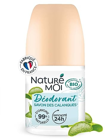 Naturé Moi - Roll-on deodorant - effektivitet 24 timmar - deodorant för kvinnor med ekologisk Aloe Vera och Magnesium - Calanques Soap Parfym - 99% naturligt ursprung - 50 ml - tillverkad i Frankrike