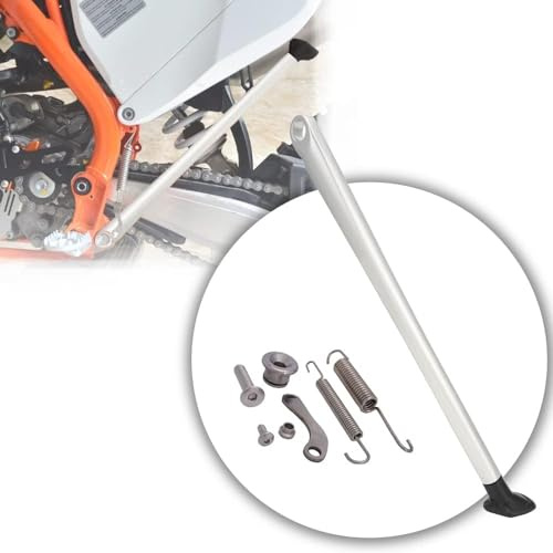 Runfarr Cavalletto di Supporto Laterale per Moto, Gamba di parcheggio per cavalletto Laterale per Moto per XCF EXC EXC-F XC XC-W XC-F XCF-W Fe FX Te-Argento