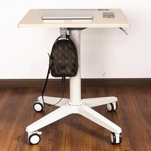 YVYKFZD Mobiler stehpult, Sitz-Steh Rednerpult, höhenverstellbare Laptoptisch mit 4 rollenden Rädern, tragbarer Kirchenpodium, einfache Montage (Color : Maple Color)