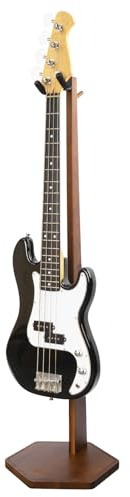STRICH Bass Guitar Stand, HardWood 44.1 Height Floor Guitar Dispaly, Walnut Guitars Holder with Hanger for Home, Studio (FH-2, Bass Display)