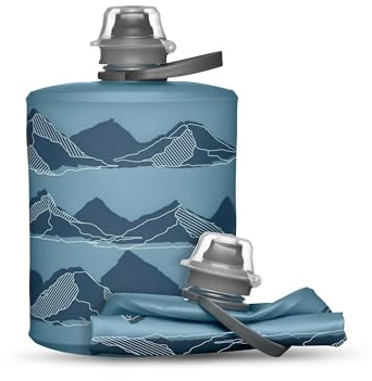 HydraPak Stow Collapsible Water Bottle – 500ml – Ultralight, Leak-Proof, BPA-Free, Filter Compatible Travel & Hiking Flask - MTN Tahoe Blue
