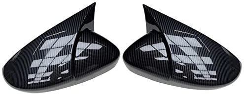 TINGYUS Spiegelkappen Für Golf 6 MK6 GTI GTD 2009-2013 Carbon Look Seite Flügel Spiegel Abdeckung Seite Rückspiegel Kappe Abdeckung X2 Tür Spiegelkappen (Farbe : 1 set Carbon pattern)