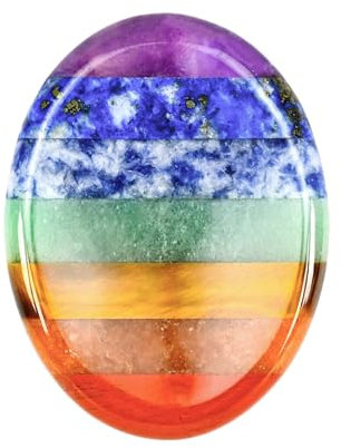 piedras de cristales de chakra, Piedras de preocupación de cristal Piedra de bolsillo naturalmente pulida Piedra colorida para el pulgar Para la ansiedad, el alivio del estrés, la meditación