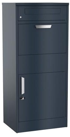 Graviers Design Boîte aux Lettres pour Colis avec Compartiment aux Lettres Autonome - Acier revêtu par pulvérisation - Verrouillage Anti-Retour