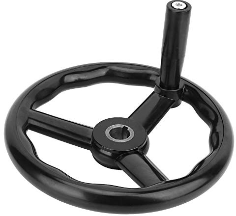 Volant en Bakélite, Volant de Tour 250x25mm Noir Antidérapant Bakélite 3 Rayons avec Poignée pour Fraiseuse