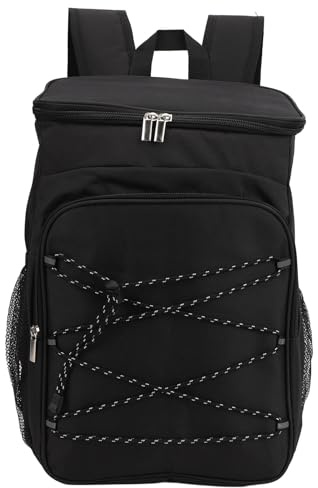 Oxford Tygisolerad Ryggsäck, Svart Vattentät Läckagesäker Kylryggsäck med Stor Kapacitet med Sidofickor för Camping 29x19x42cm
