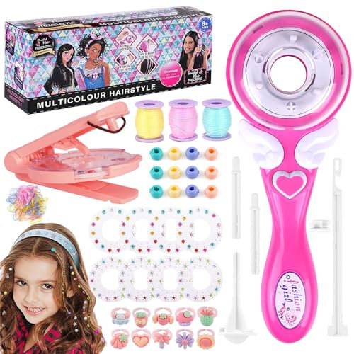 PQETBV Hair Bedazzler Kit, Automatischer Haarstyler, Glitzer Gerät Strasssteine Gemstone Styler, DIY Mädchen Styling-Werkzeug, Weihnachtsgeschenke