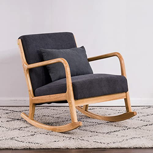 Mid Century Moderner Schaukelsessel aus Holz, Liegestuhl für Zuhause, Wohnzimmer, bequem, Freizeit, Sofa, Stuhl