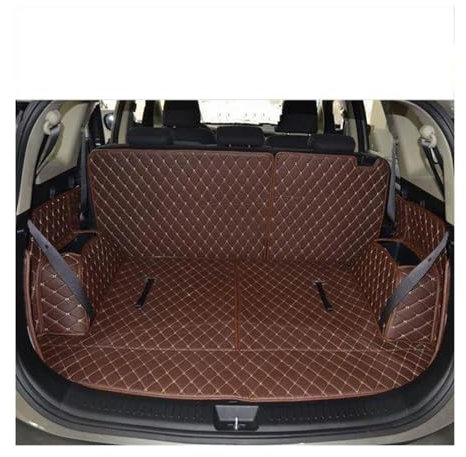 NYSQOFMB Voiture Coffre Tapis pour Kia pour Carens 2006-2010 2011 2012 2013 Tapis Coffre Voiture en Cuir Luxe Doublure Chargement Tapis Coffre Bagages Tapis de Coffre Auto(Black Red wire)