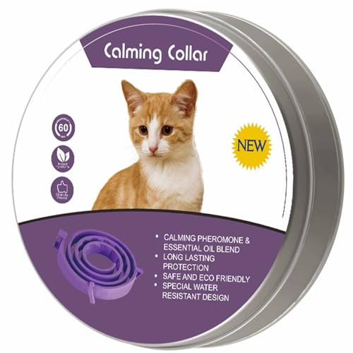 Repellent Treatment, Cat Repellent Collars, Adjustable lent Collar, Waterproof, Reflective, Natural Repellent Collar(Single Pack, Purple)