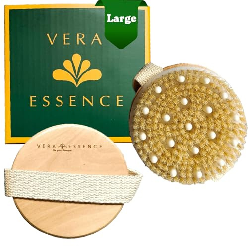 Cepillo corporal de cepillado en seco, cepillo de cerdas naturales de jabalí para drenaje linfático, celulitis, circulación sanguínea, herramienta de cepillo de masaje ecológico para desintoxicación,