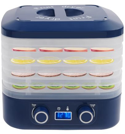 Essiccatore alimentare a 5 scomparti, disidratatore alimentare a 360°, con regolatore di temperatura 35-70°C e timer 48H, per carne, frutta, verdura