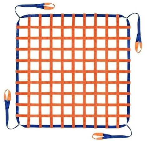 Polyester Cargo Lifting Nets - Load 0.3-3.5 Ton, 10cm Square Mesh Tear Resistance, Cargo Net Hoist, Cargo Lifting Bag, Anti Tear Strong Load Bearing Safety Net, Blue(3 X 3M/Mesh 15cm/Load 2t)