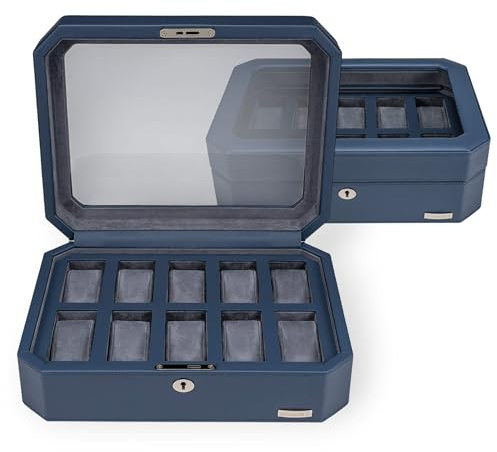 Windrose Uhrenetui für 10 Uhren tempora/hellblau