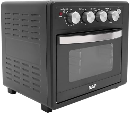 Mini Backofen 25L Miniofen Pizzaofen mit Timer 80-230°C Antihaft-Beschichtung Drehspieß Backblech Toaster Grill für Zuhause Restaurant 42 * 36 * 40cm
