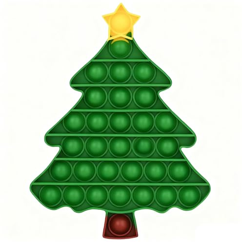 Fidget Toy Weihnachten, Pop It Weihnachten, Weihnachtsbaum Pop Bubble Weihnachtens, Geeignet für Kinder und Erwachsene Zur Linderung Von Angstzuständen, Geeignet für Menschen Mit Autismus