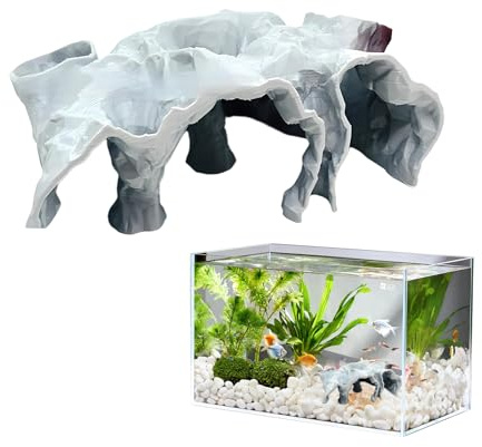 Fish Tank Cave - Plecos Shelter, Aquarium Breeding Hidout | Natural Decoration with Realistic Stone Look, Safe Hiding Spot for Betta and Small Cichlids, Shelter Corydoras Gupies, Decorative Ornament
