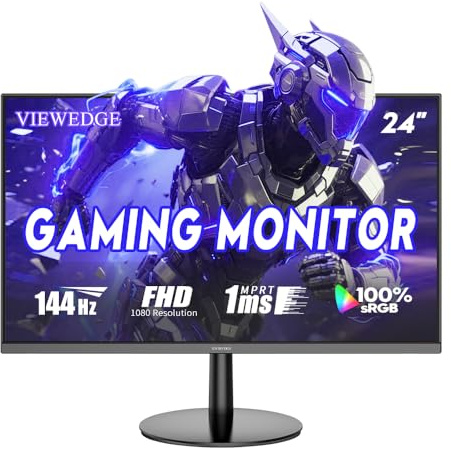 Viewedge 24 Inch Gaming Monitor 1080p 144hz, VA 1ms FHD Computer Monitor | 100% sRGB, Bluelight Filter, HDMI & VGA Port, Support Wall Mount