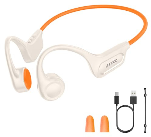 IFECCO Bone Conduction Headphones Bluetooth 5.4 - Wireless Open Ear Headphones with Mic,IPX6 Sweatproof Bone Conduction Earphones 8H Playtime for Cycling Running Bicycle Hiking
